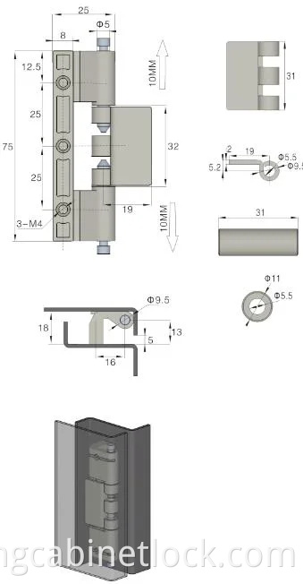 Alloy Hinge Series Cabinet Lock